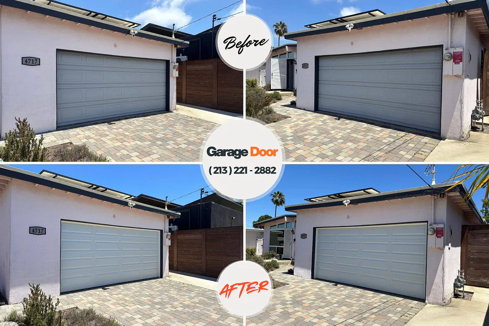 Before and after: garage door repair Curtice, OH